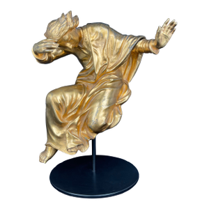 A Large Size Gilt Bronze Figure of a Man, 17th Century, Italy