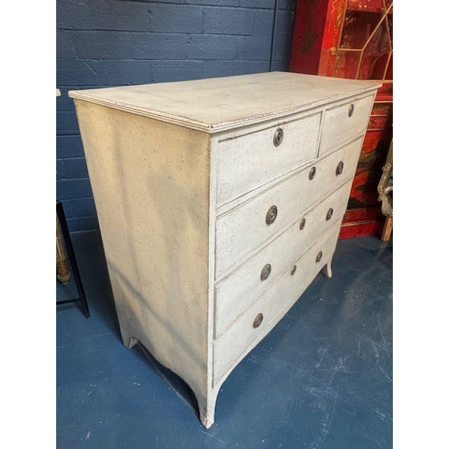 Antique Painted Swedish Chest For Sale - Image 4 of 6