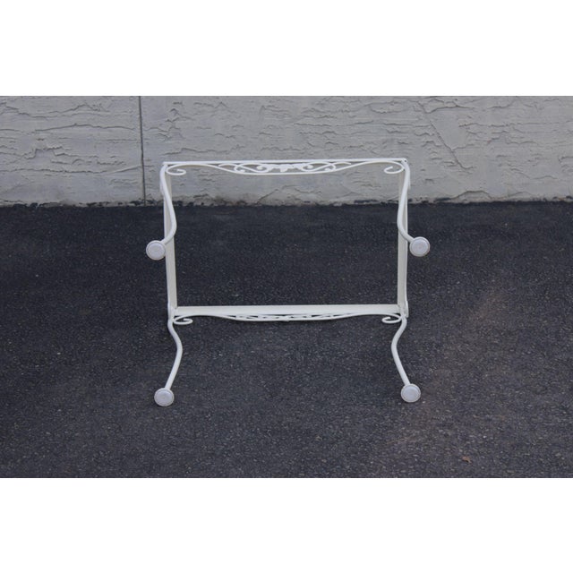 Vintage Wrought Iron And Glass Patio Side Table For Sale - Image 14 of 15