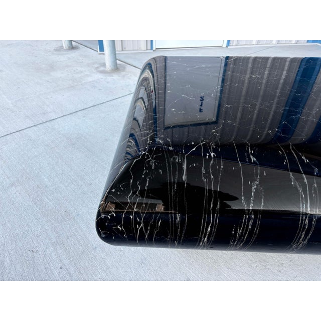 Stone 1970s Vintage Faux Marble Coffee Table Styled After Willy Rizzo For Sale - Image 7 of 11