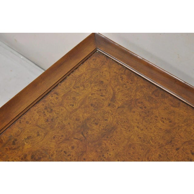 Mid 20th Century Michael Taylor for Baker Far East Asian Burl Wood Square Occasional Side Table For Sale In Philadelphia - Image 6 of 12