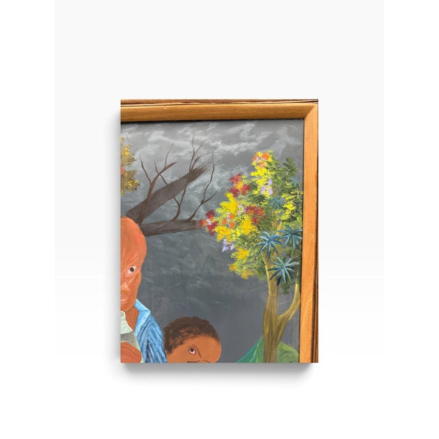 Rare Signed Vintage Haitian Vodou Folk Art Painting "Papa Loko" by Lafortune Félix For Sale - Image 4 of 7