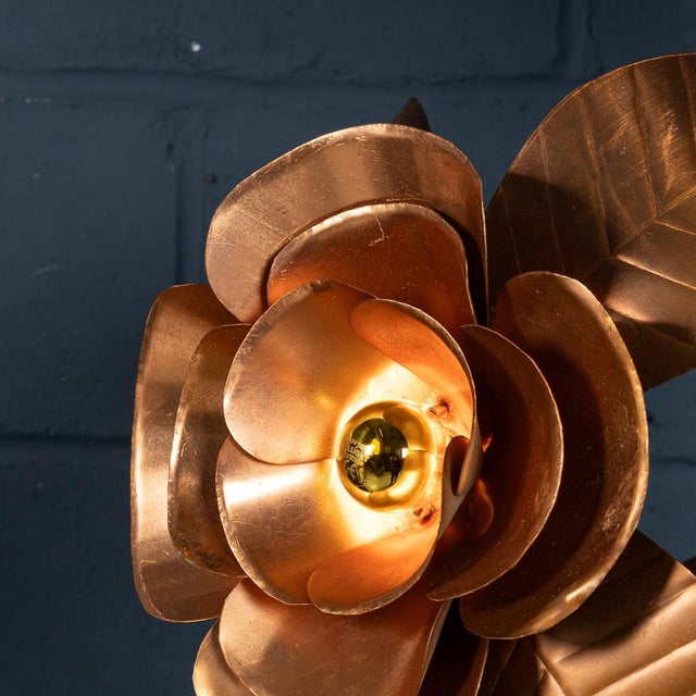 Vintage 20th Century Italian Brass Floral Floor Lamp, 1970s For Sale - Image 13 of 18