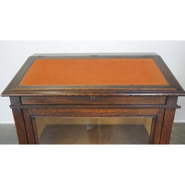 Antique Display Presentation Cabinet in Oak with Glass Door For Sale - Image 6 of 12