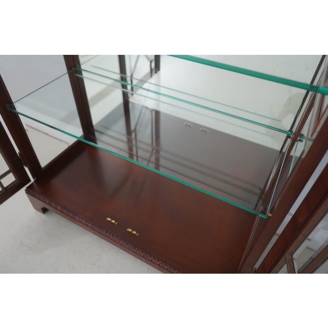 1990s Karges Beveled Glass Chippendale Mahogany Curio Cabinet For Sale - Image 5 of 16