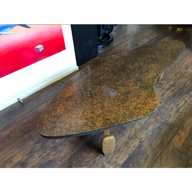 1960s 1960s Attributed to John Keal for Brown-Saltman Biomorphic Mahogany "Outrigger" Coffee Table For Sale - Image 5 of 7