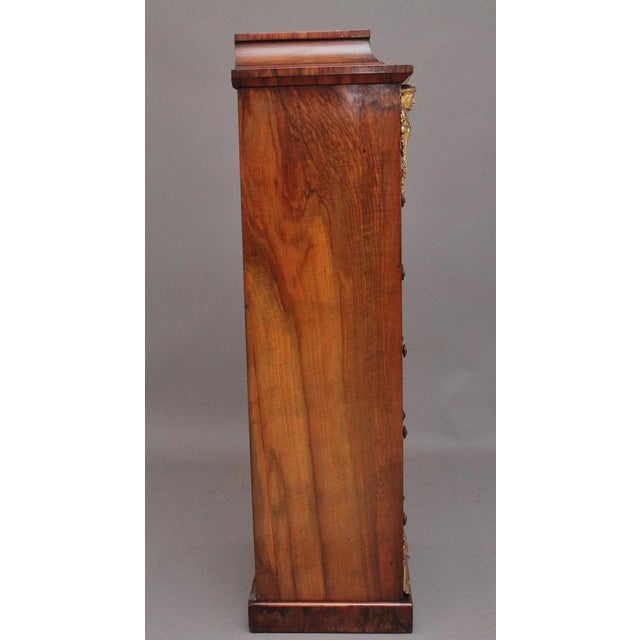 Antique Wellington Chest in Walnut and Marquetry, 1860 For Sale - Image 6 of 17