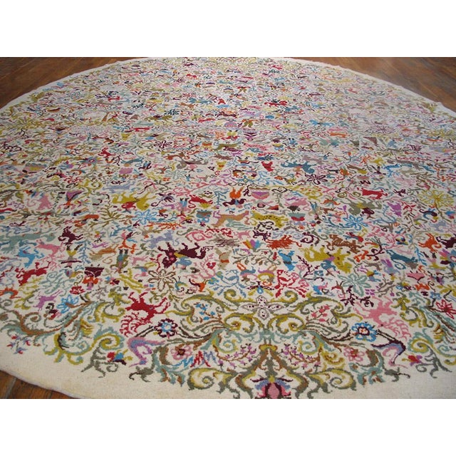 Mid-Century Modern Lovely Ivory Field With Multicolored Mobile Figures Vintage Ecuadorian Rug by Olga Fisch For Sale - Image 3 of 7