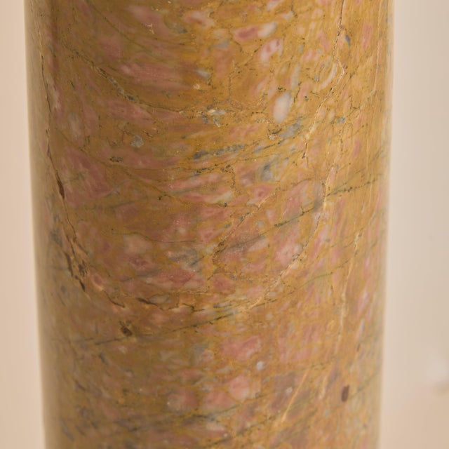 19th Century French Rouge + Ochre Marble Pedestal For Sale In Chicago - Image 6 of 9