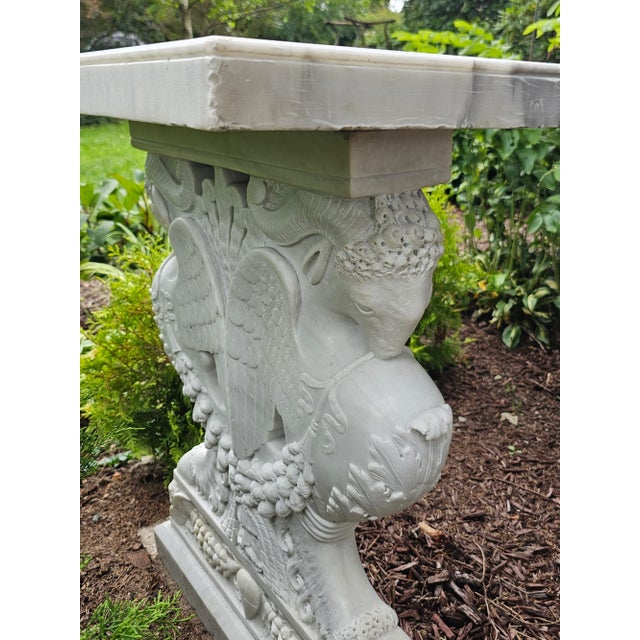 Early 20th Century Antique Carved Marble Garden or Center Table For Sale - Image 4 of 12