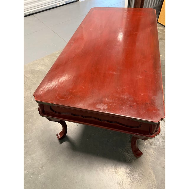 1990s Burton-Ching Ming Style Red Laquer Coffee Table For Sale - Image 10 of 10