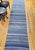 Blue Antique American Amish Rag Runner, Handwoven Wool & Cotton, Stripe Pattern, 3x26 For Sale - Image 8 of 18