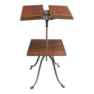 Early American Cast Iron and Maple Bible / Dictionary Standdjustable For Sale
