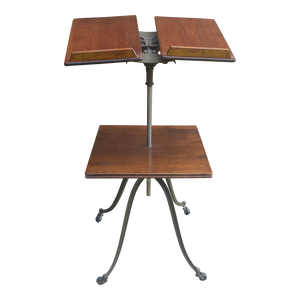 Early American Cast Iron and Maple Bible / Dictionary Standdjustable