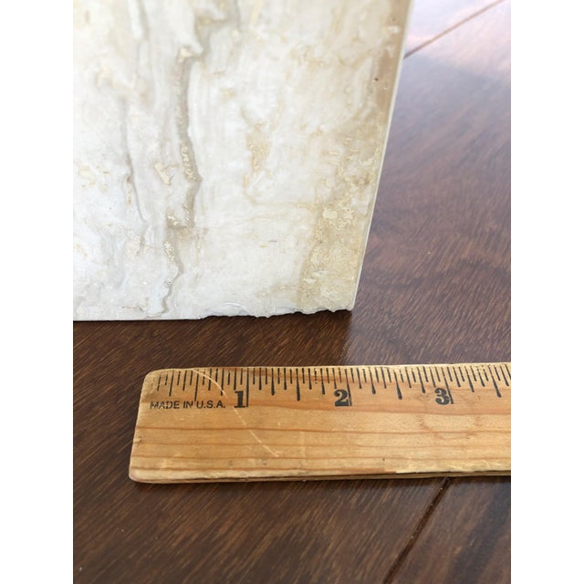 1970s Hollywood Regency Artedi Travertine and Brass End Tables - a Pair For Sale In Orlando - Image 6 of 8