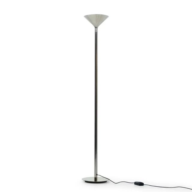 Floor lamp attributed Jacques Grange, circa 1980s. Brass base and aluminium with a halogen light source (could be replaced...