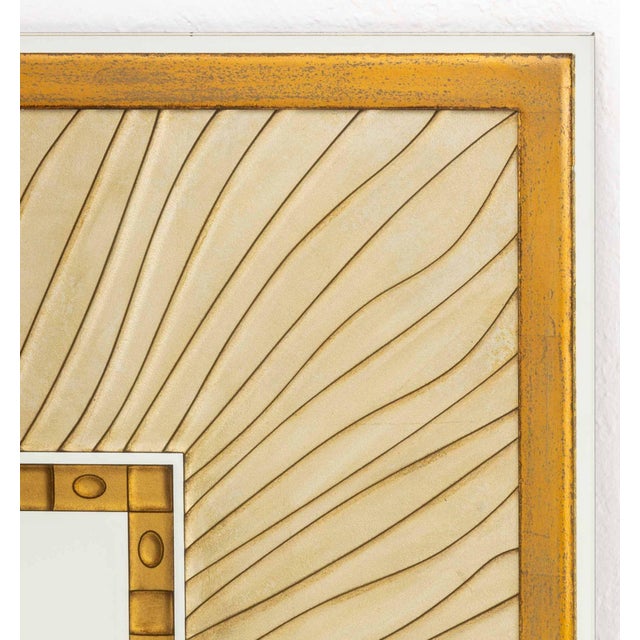 Contemporary Postmodern Etched and Gilt Sunburst Motif Wall Mirror For Sale - Image 3 of 8