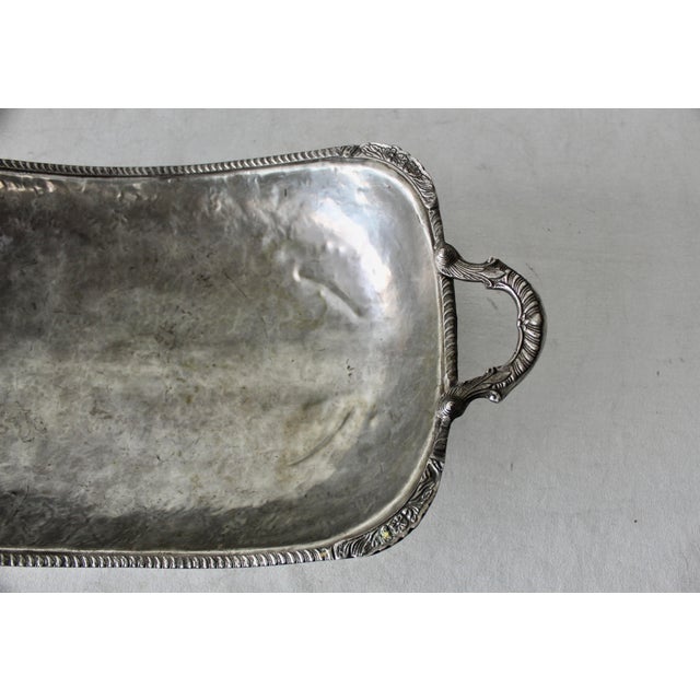 Early 20th Century English Royal Sheffield Sliver Plated Centerpiece Bowl With Handles Footed For Sale In Miami - Image 6 of 12