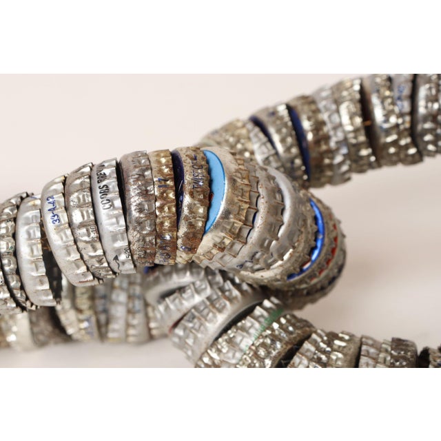 Vintage Folk / Tramp Art Bottle Cap Chain Link Sculpture For Sale - Image 15 of 18