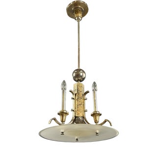 Art Deco Chrome Chandelier, 1930s For Sale