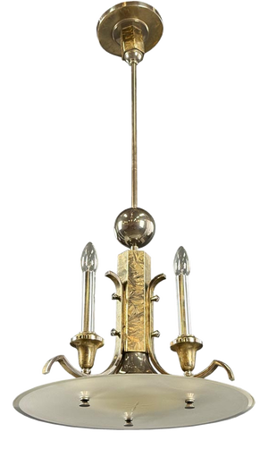 Art Deco Chrome Chandelier, 1930s