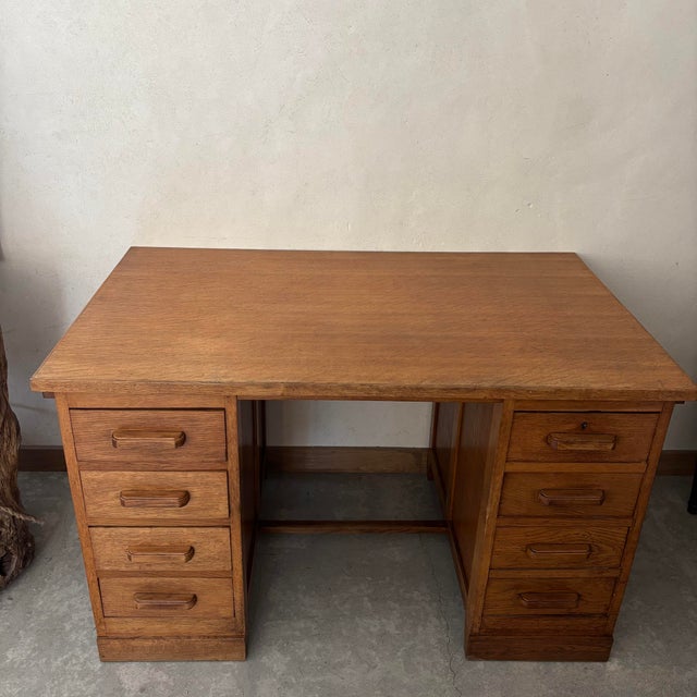Brown Vintage Wooden Brown Desk For Sale - Image 8 of 8