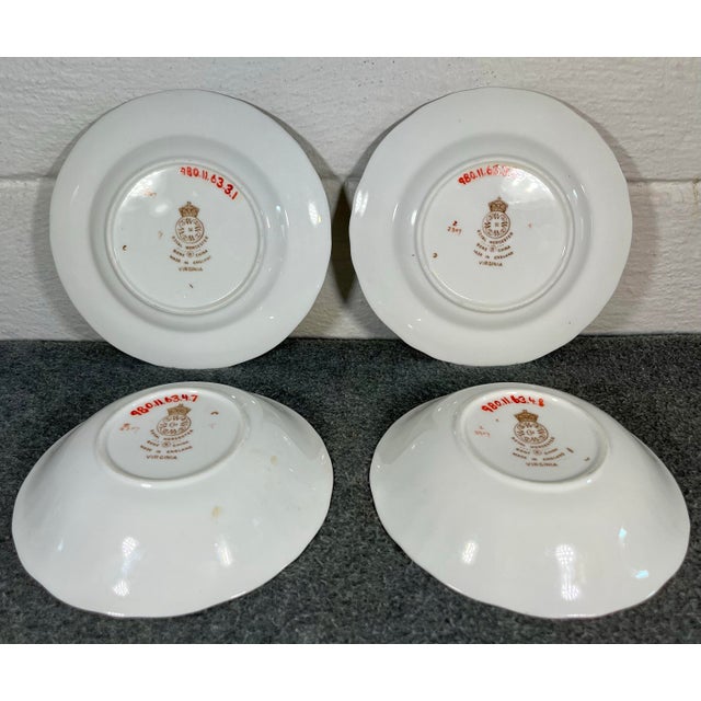Mid 20th Century Royal Worcester Virginia Dessert (Sauce) Bowls & Under Plates- Set of 4 For Sale In Orlando - Image 6 of 7