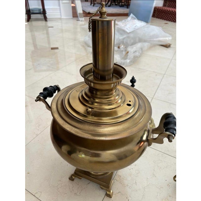Late 19th Century Antique Imperial Russian Brass Samovar Circa Late 19 Century For Sale - Image 5 of 9
