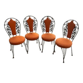 Vintage 1960s Antarenni Wrought Iron Chairs, Set of 4 For Sale