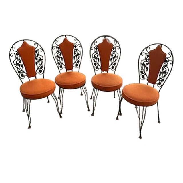 Vintage 1960s Antarenni Wrought Iron Chairs, Set of 4 For Sale