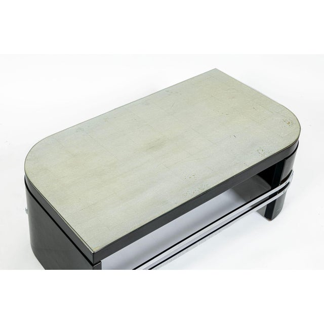 Art Deco Coffee Table in Black Lacquer and Metal Leaf, Circa 1935 For Sale - Image 9 of 14