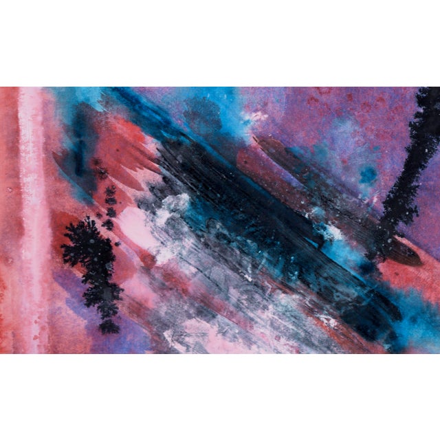 Subaquatic Canyon - Abstract Expressionist on Paper by Ricardo De Silva For Sale - Image 4 of 4