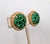 Napier Vintage 1965 Signed Napier Round Goldtone Carved Faux-Jade Clip Earrings-2 Pieces For Sale - Image 4 of 7