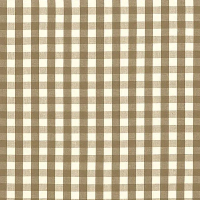 Contemporary Sample - Schumacher Elton Cotton Check Fabric in Mocha For Sale - Image 3 of 3