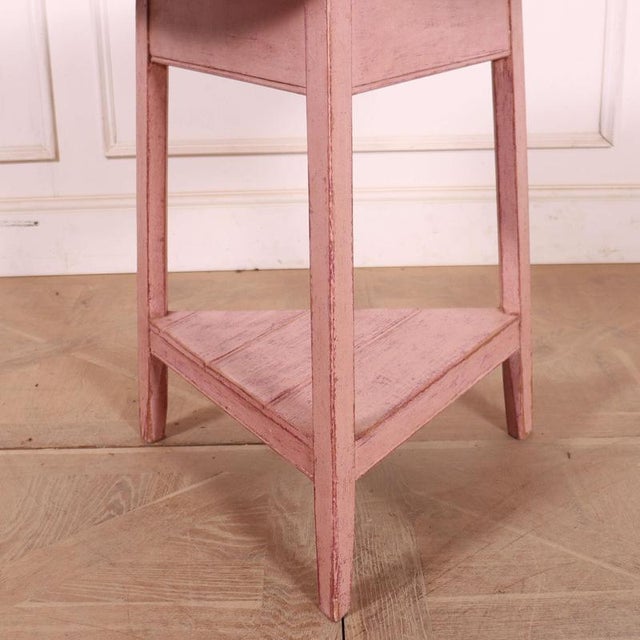 Late 19th C painted cricket table with scrubbed pine top. 1890 Dimensions:H: 73cm (28.7")Di: 77cm (30.3") This piece is...