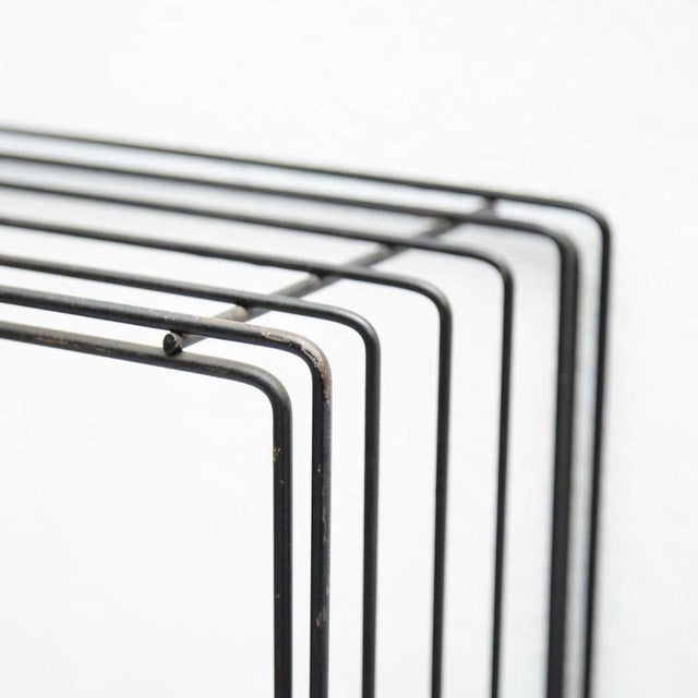 1960s Mid-Century Modern Dutch Metal Minimalist Black Bookshelve, 1960s For Sale - Image 5 of 11