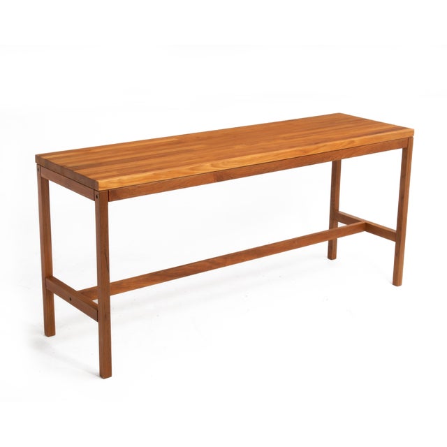 1970s Mid Century Solid Teak Sofa Hall Console Table Thailand Scandinavian 1970s For Sale - Image 5 of 15