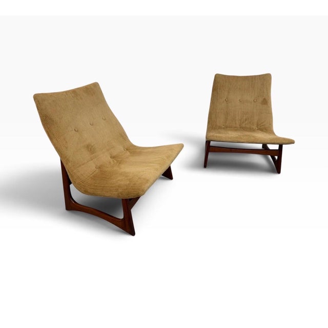 Make a bold Mid-Century Modern statement with this rare pair of Adrian Pearsall for Craft Associates oversized slipper...