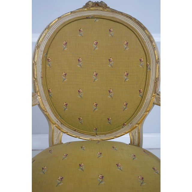 Pair of Louis XVI Painted Fauteuil Armchairs For Sale - Image 14 of 18