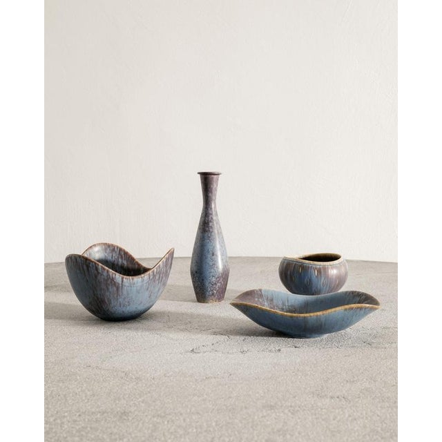 1950s Blue Brown Ceramics by Gunnar Nylund, 1950s, Set of 7 For Sale - Image 5 of 7