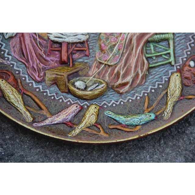 Large Italian Ceramic Decorative Plate by Paolo Loddo, 1960s For Sale - Image 6 of 11