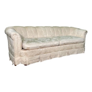 Vintage Curved Roll Arm Dorothy Draper Style Sofa For Sale