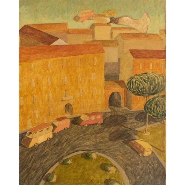1970s Alberto Gallerati, Maybe a Car was Missing, Oil on Canvas, 1970s For Sale - Image 5 of 5