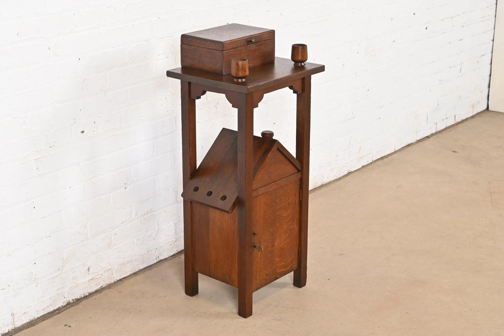 Stickley Brothers Style Antique Mission Oak Arts & Crafts Smoker's