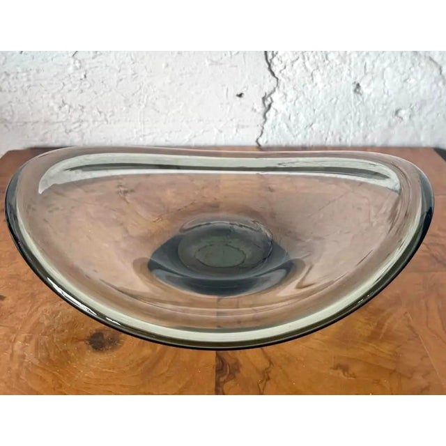 Glass Vintage Per Lutkin for Holmegaard Signed Clear Glass Dish Bowl For Sale - Image 7 of 12