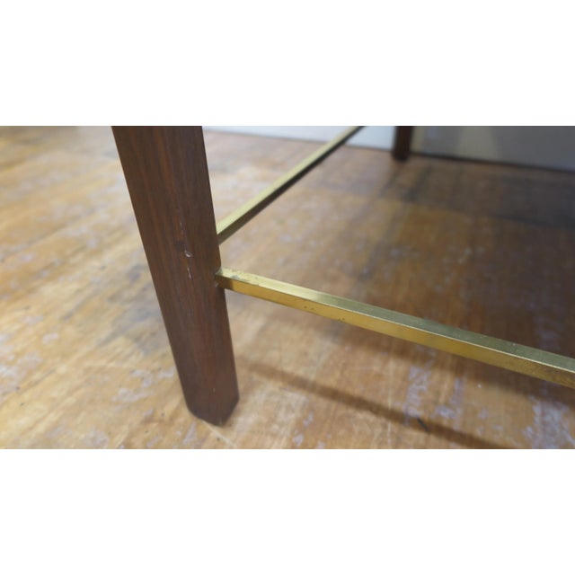 Brown 1960s Dunbar Walnut & Brass Cocktail Table For Sale - Image 8 of 12