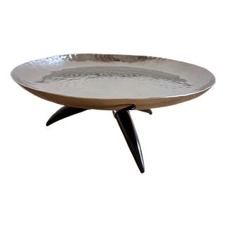 Faux Tusk Stainless Steel Bowl — Decorative Home Accessory, Modern Accent For Sale