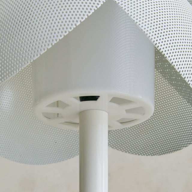 Vintage Italian Perforated Metal Table Lamp with Acrylic Diffuser For Sale - Image 11 of 18