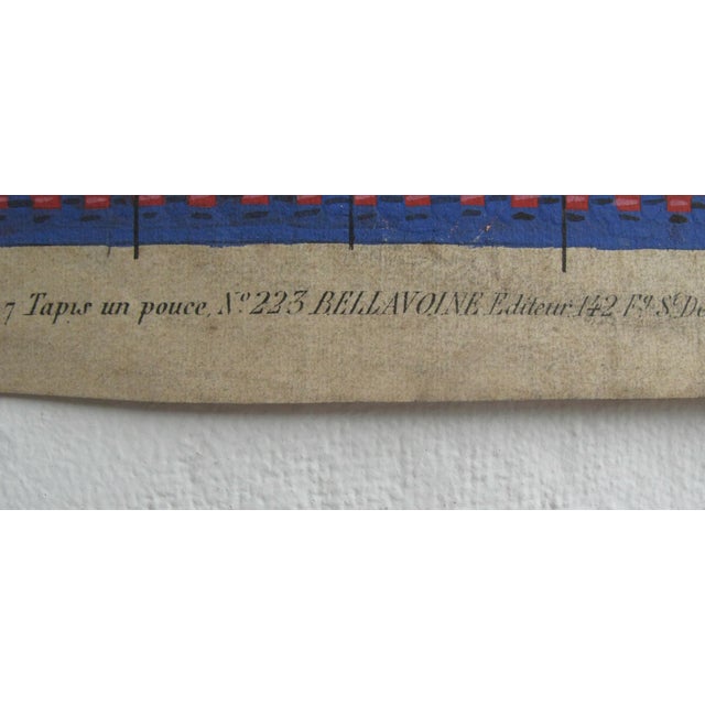 Blue Antique Textile Design Gouache on Paper For Sale - Image 8 of 10