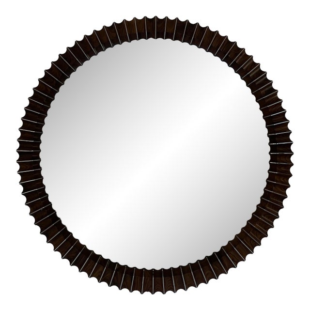 Jonathan Charles Modern Nickel Gatsby Cosmo Wall Mirror For Sale